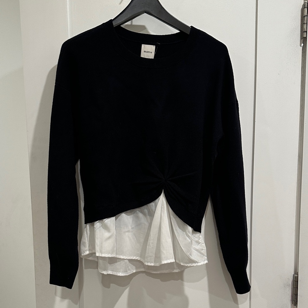Maeve Gemini Black Knit Sweater NWT